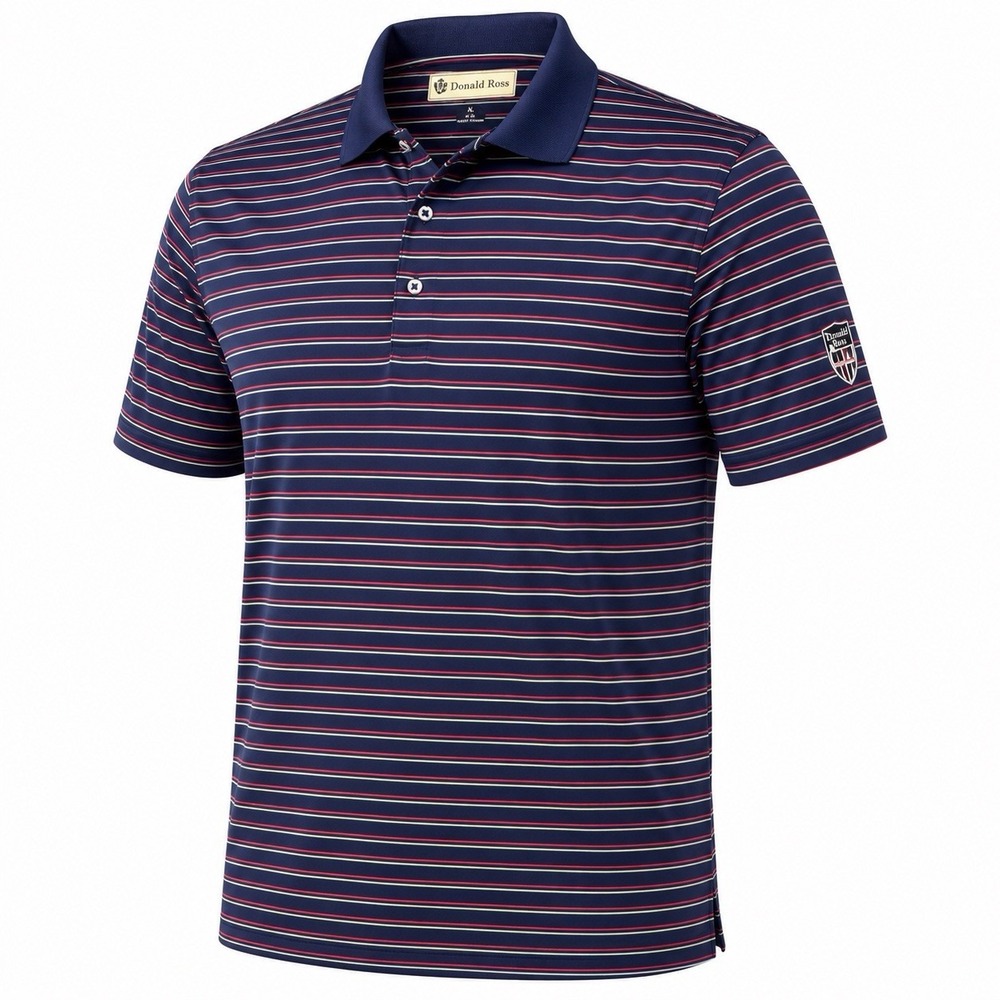 Donald Ross Polo MENS XL SHORT SLEEVE MULTICOLOR MICROSTRIPES PERFORMANCE
